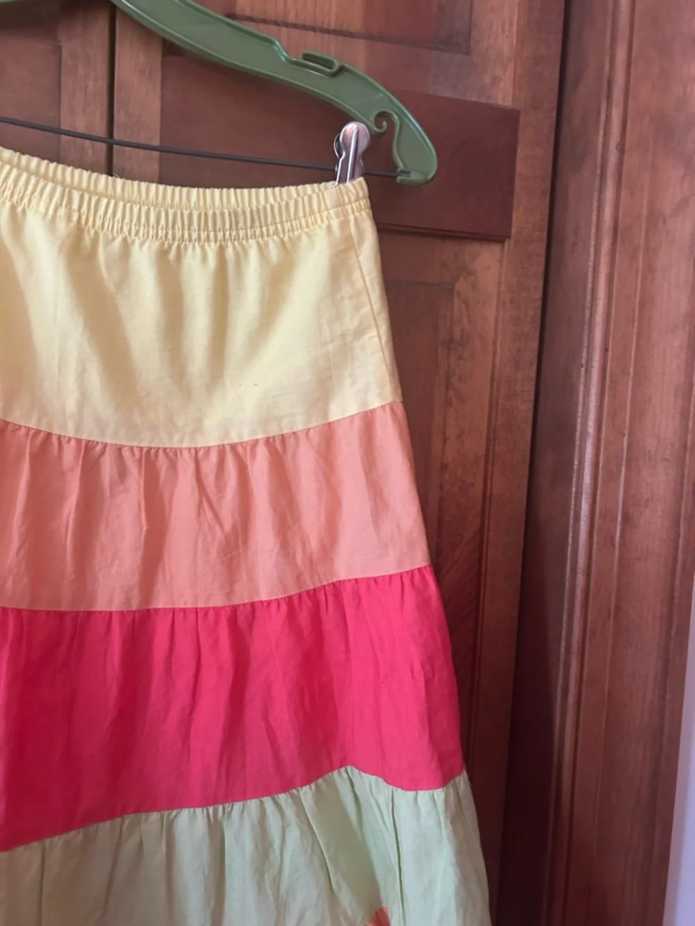 Gymboree Girl’s Sz 12 100% Cotton Yellow, Orange, and Green Tiered Skirt
